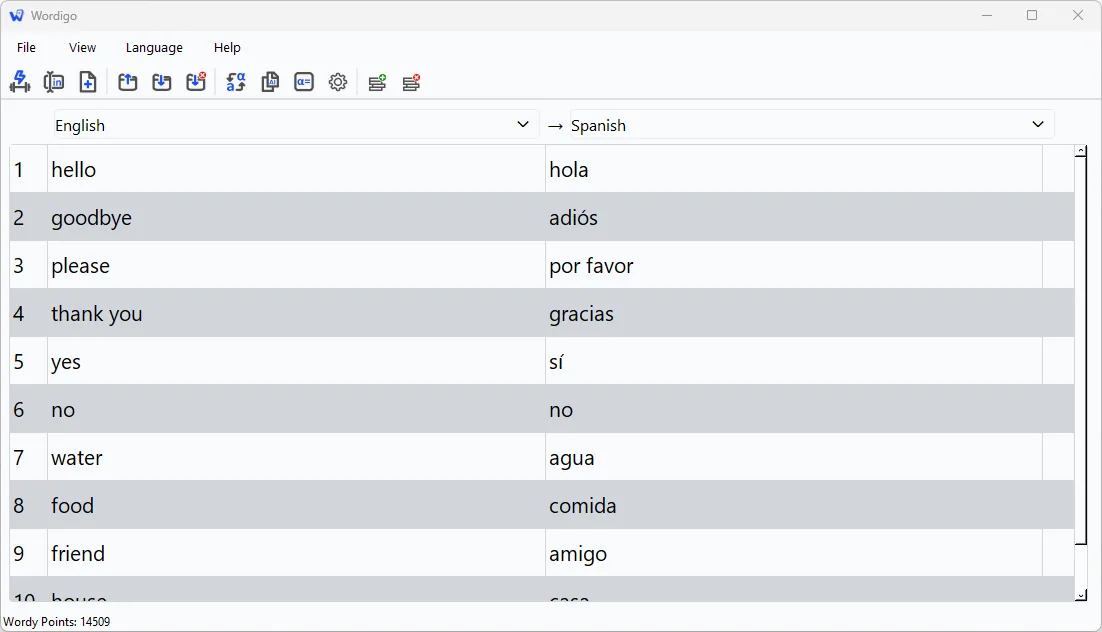 Input Mode table editor with language headers and validation